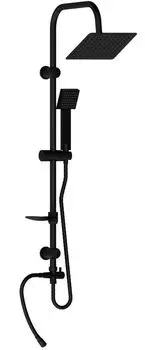 Душевая стойка GPD DST19-3-S с квадратным верхним душем черная матовая