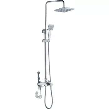 Душевая стойка Haiba HB2416 с изливом, смесителем и гигиеническим душем