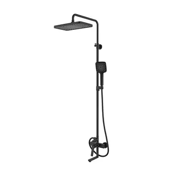 Душевая стойка Iddis Parker PARBL3Fi06 с изливом, черная матовая