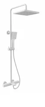 Душевая стойка Kaiser Cube 01382-4 с термостатом, с изливом, белый матовый