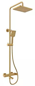 Душевая стойка Kaiser Cube 01582-3 с изливом, шлифованное золото