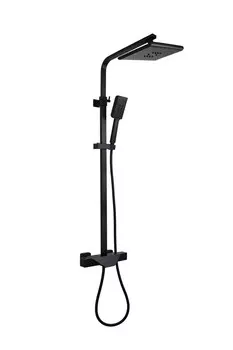 Душевая стойка Kaiser Quadris 25182-2 с термостатом, черная матовая