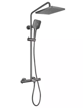 Душевая стойка Kaiser Serio 05382-15 с термостатом и изливом, вороненая сталь