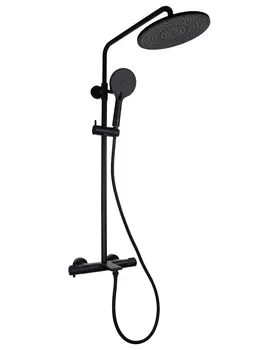 Душевая стойка Kaiser Serio 05382-9 с термостатом и изливом, черная