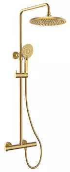 Душевая стойка Kaiser Serio 05577-3 с термостатом, шлифованное золото