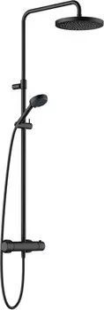 Душевая стойка Kludi Logo Dual Shower System 6808239-00 с термостатом, черная матовая