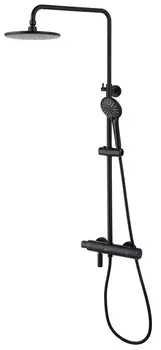 Душевая стойка Lemark Bronx LM3772BL с термостатом, черная