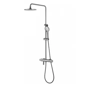 Душевая стойка Lemark Bronx LM3772GM с термостатом, графит