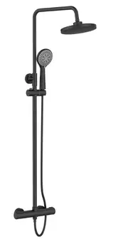 Душевая стойка Orange Thermo T02S3-912b с термостатом, черный матовый