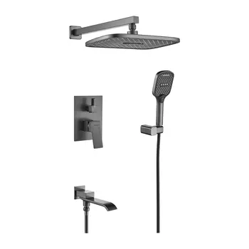 Душевая стойка Shevanik S4035T оружейная сталь