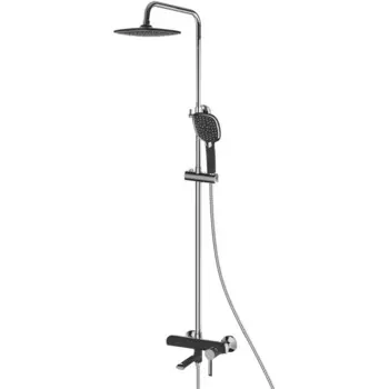 Душевая стойка Shevanik S6036H черная/хром матовый