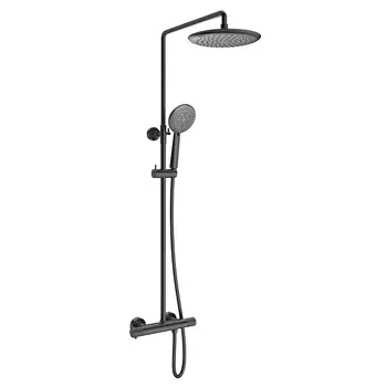 Душевая стойка Vincea Desire VSFS-1D0TGM термостатическая, вороненая сталь
