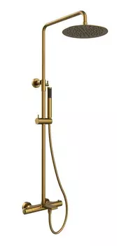 Душевая стойка Vincea Vogue VSFS-1V1TBG термостатическая с изливом, брашированное золото