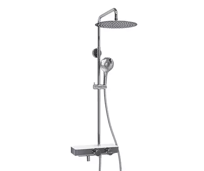 Душевая стойка WasserKRAFT Aller A113.116.101.CH Thermo белая/хром