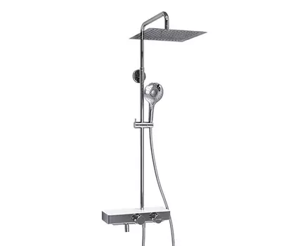 Душевая стойка WasserKRAFT Aller A113.118.101.CH Thermo белая/хром