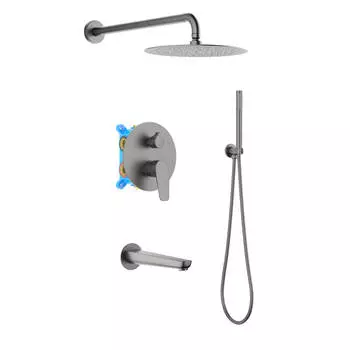 Душевой комплект Aquatek Бетта AQ1173BGM оружейная сталь