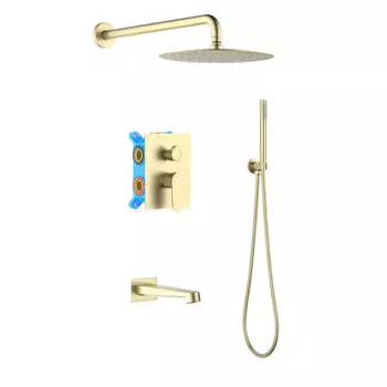 Душевой комплект Aquatek Оберон AQ1273BG золото шлифованное