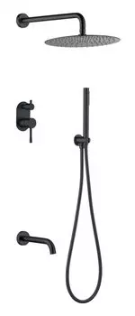 Душевая система Boheme Uno 464-2-B встраиваемая, с изливом, черный