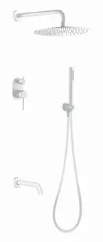 Душевая система Boheme Uno 464-2-MW встраиваемая, с изливом, белый матовый