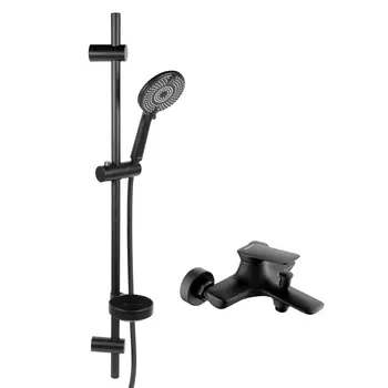 Душевой комплект Bond Circle B34-5288 со смесителем, черный матовый