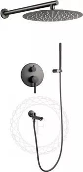 Душевой комплект Filarete Roun FL1020BG графит