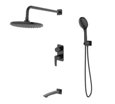 Душевая система Iddis Ray RAYBL03i68 скрытого монтажа, с изливом, черный матовый