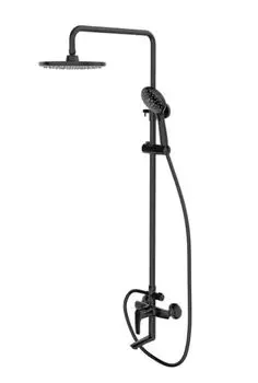 Душевая стойка Iddis Ray RAYBL3Fi06 с изливом, черный матовый