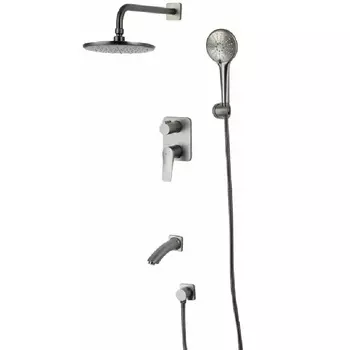 Душевая система Lemark Bronx LM3722GM встраиваемая, графит