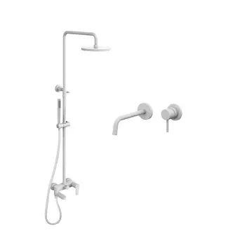 Душевой комплект Paffoni Light KITCOL632BO006 белый матовый