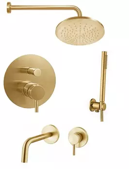Душевой комплект Paffoni Light KITLIG015HGSP006 золото медовое брашированное