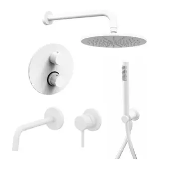 Душевой комплект Paffoni Light KITLIQ018BO006 термостатический белый матовый