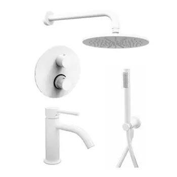 Душевой комплект Paffoni Light KITLIQ018BO071 термостатический белый матовый