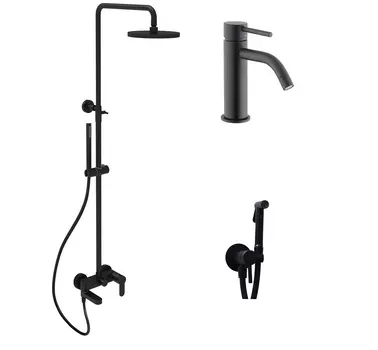 Душевой комплект Paffoni Light KITZCOL632NO71 черный матовый