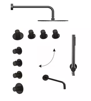 Душевой комплект Paffoni Modular Box KITMB019NO046 черный матовый