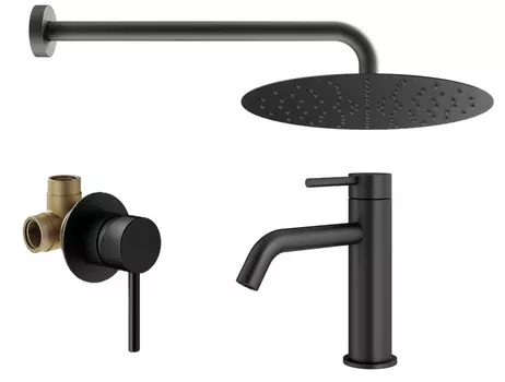 Душевой комплект Plumberia Selection Ixo KITXO01NO53 черный матовый