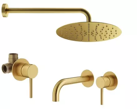 Душевой комплект Plumberia Selection Ixo KITXO01OB210 золото брашированное