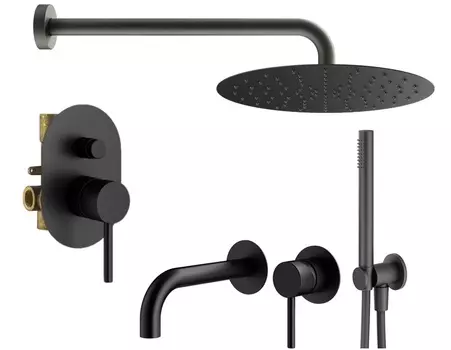 Душевой комплект Plumberia Selection Ixo KITXO15NO210 черный матовый