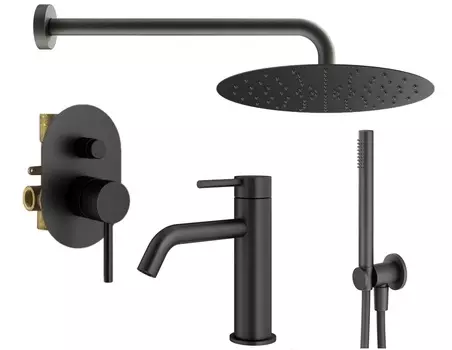 Душевой комплект Plumberia Selection Ixo KITXO15NO53 черный матовый