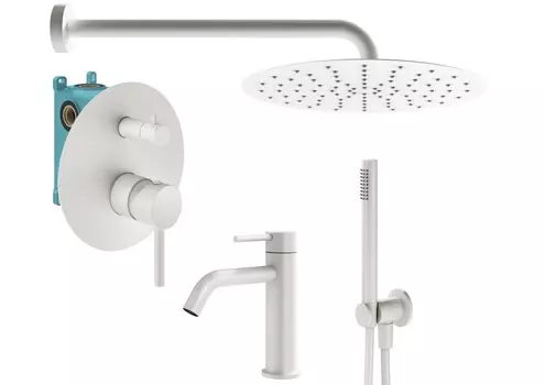 Душевой комплект Plumberia Selection Ixo KITXO18BO53 белый матовый