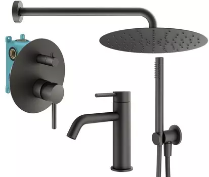 Душевой комплект Plumberia Selection Ixo KITXO18GR53 графит матовый