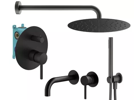 Душевой комплект Plumberia Selection Ixo KITXO18NO210 черный матовый