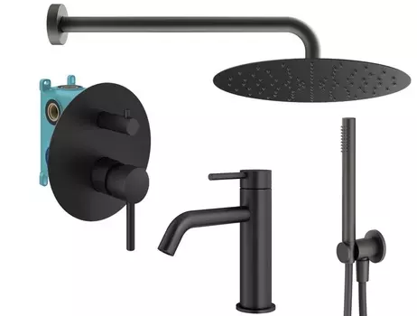 Душевой комплект Plumberia Selection Ixo KITXO18NO53 черный матовый