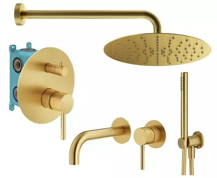 Душевой комплект Plumberia Selection Ixo KITXO18OB210 золото брашированное