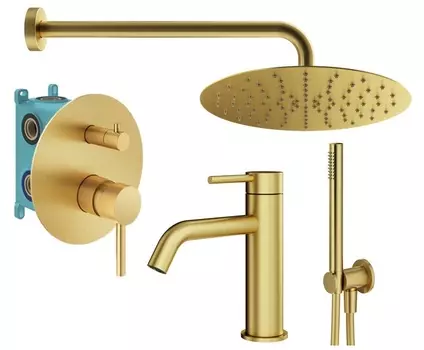 Душевой комплект Plumberia Selection Ixo KITXO18OB53 золото брашированное