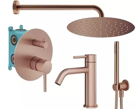 Душевой комплект Plumberia Selection Ixo KITXO18RS53 медь брашированная