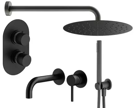 Душевой комплект Plumberia Selection Ixo KITXOT18NO210 черный матовый