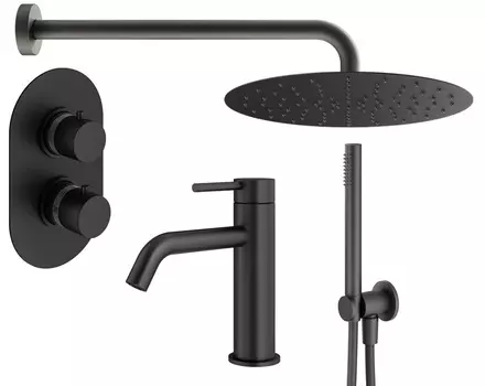 Душевой комплект Plumberia Selection Ixo KITXOT18NO53 черный матовый