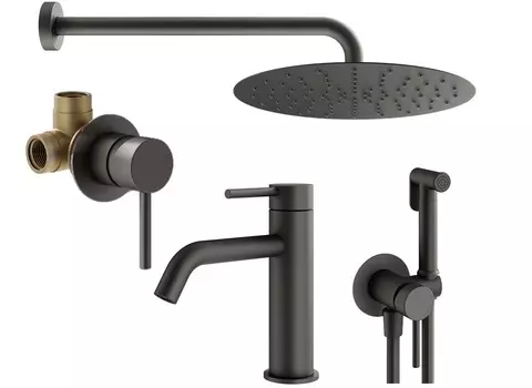 Душевой комплект Plumberia Selection Ixo KITZXO01GR53 графит матовый