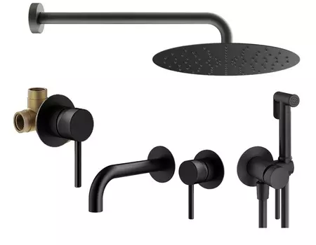 Душевой комплект Plumberia Selection Ixo KITZXO01NO210 черный матовый