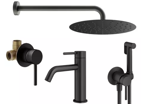 Душевой комплект Plumberia Selection Ixo KITZXO01NO53 черный матовый